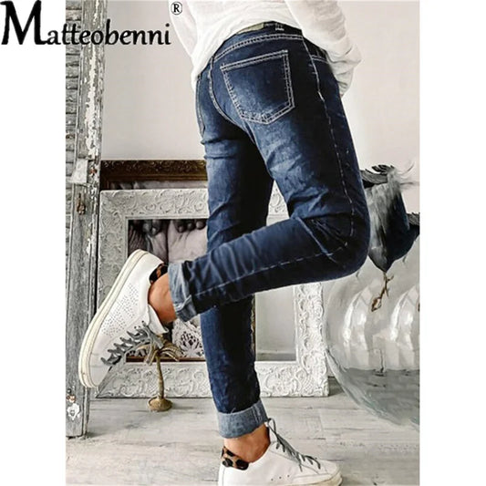 Women's Breasted Jeans For Women New Mom Jeans High Waist Blue Loose Washed Fashion Straight Denim Pants Vintage Streetwear