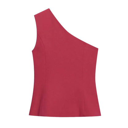SHENZHU 2026 Summer New Arrival Women's Fashionable Simple Asymmetrical Button-Down Sleeveless Vest 1608050 1608150