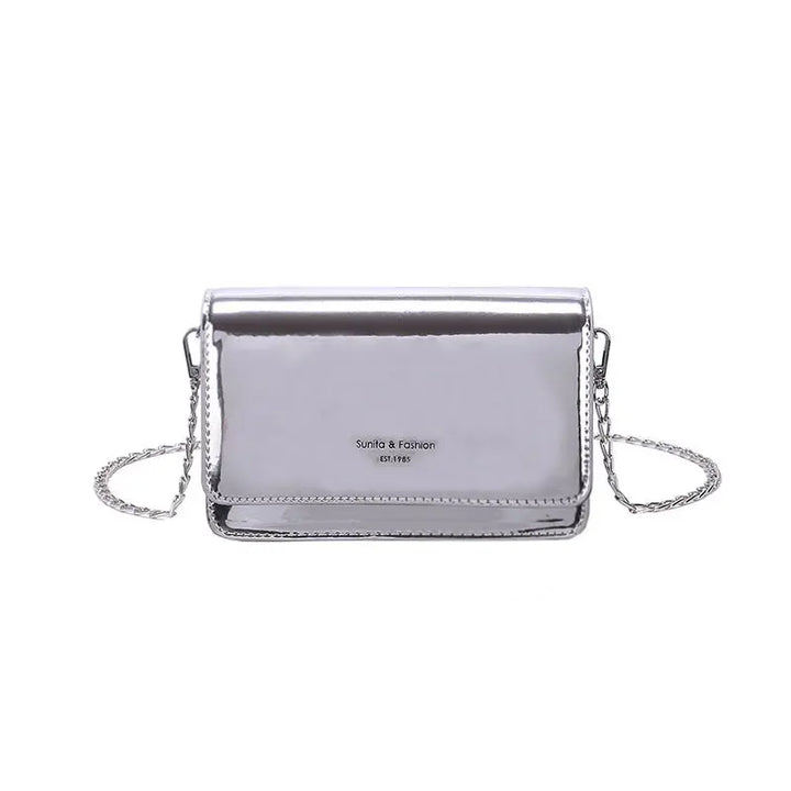 Women Laser Flap Bags Mirror Chain Shoulder Bag Summer Small Handbag Ladies Crossbody Bags Clutch Purse Handbag