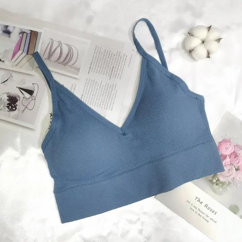 Women's Crop Top Ribbed Tube Top U-Back Comfort Bra Streetwear Camis Sexy Lingerie Seamless Underwear Sports Tank Bralette M-XL