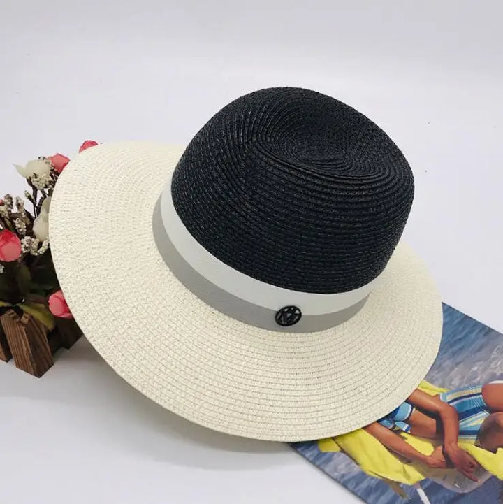2026 Summer patchwork fedora hats for women paper straw women&