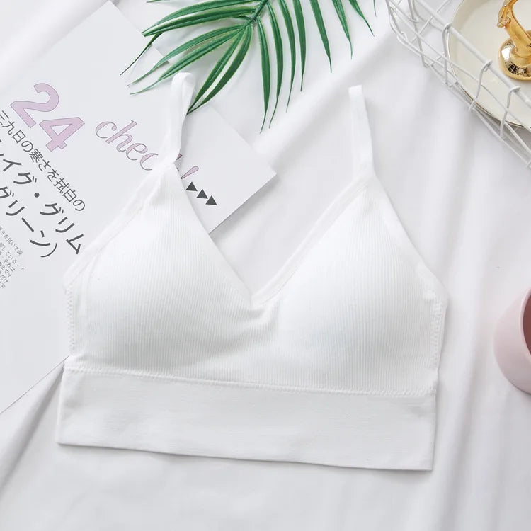 Women's Crop Top Ribbed Tube Top U-Back Comfort Bra Streetwear Camis Sexy Lingerie Seamless Underwear Sports Tank Bralette M-XL