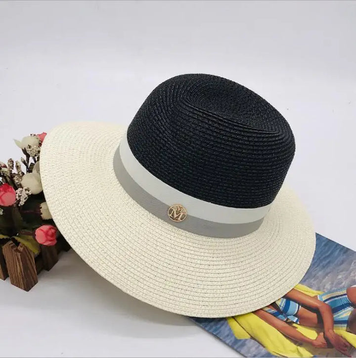2026 Summer patchwork fedora hats for women paper straw women&
