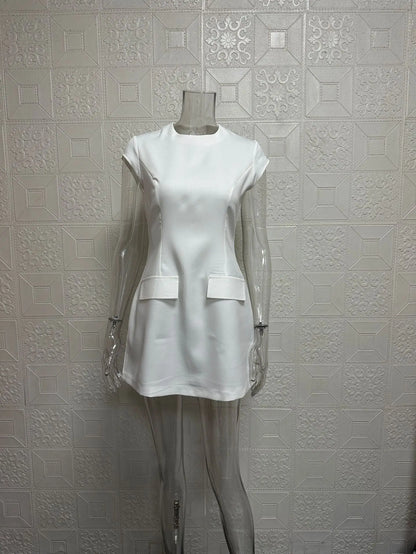 Liu Ming Oem Odm Elegant Summer Bodycon Mini Dress for Women Sexy Office Outfit & Birthday Party Prom Eco-Friendly Solid Pattern