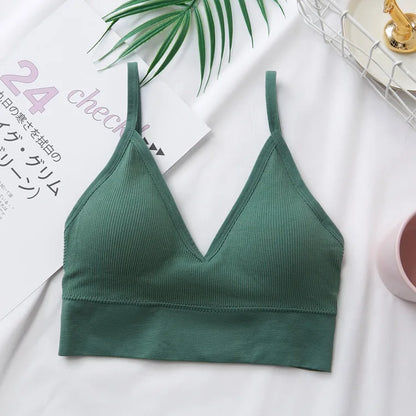 Women's Crop Top Ribbed Tube Top U-Back Comfort Bra Streetwear Camis Sexy Lingerie Seamless Underwear Sports Tank Bralette M-XL