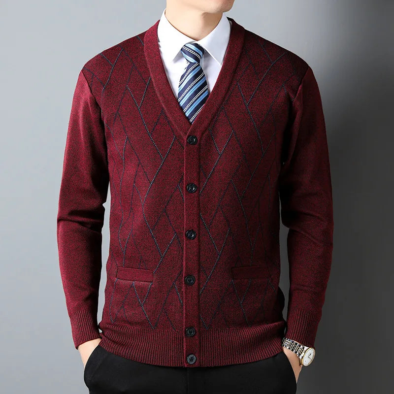 2026 Autumn and Winter Knitted Cardigan V-neck Sweater Jacket Casual Outerwear Long-sleeved Sweater