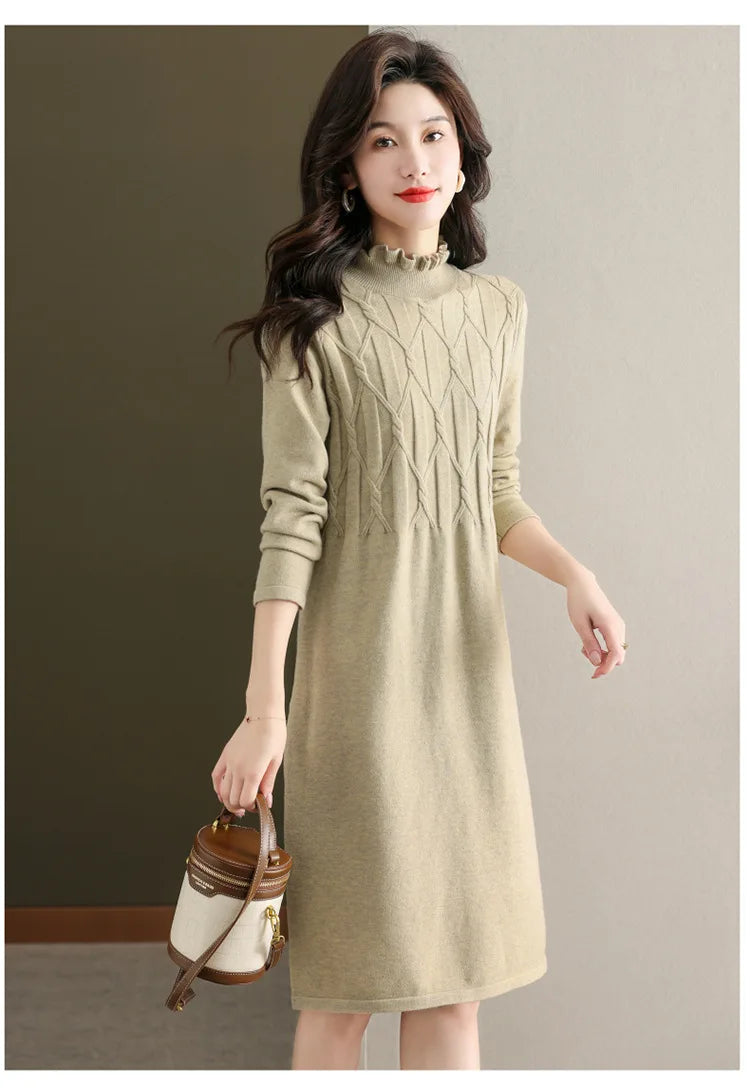 Knitwear Female Clothing Versatile Pullovers Tops Ruffled Edge Elegant Women&