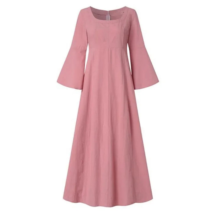 Medieval Dress Woman Costume Palace Cotton and Linen Victorian Dress Cosplay Long Maxi Dresses Kaftan Robe Black Pink Yellow