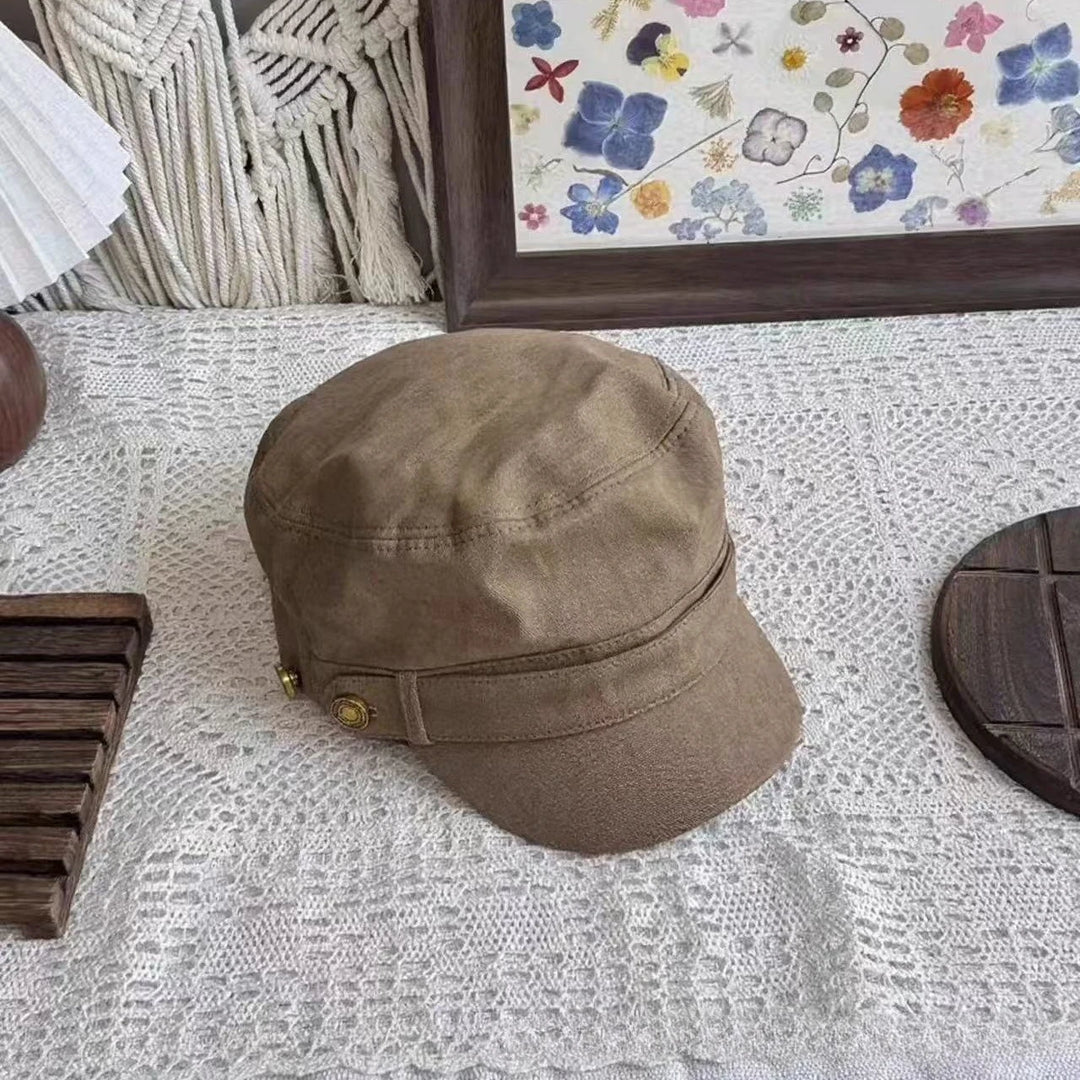 Distressed Flat Top Newsboy Cap Women&