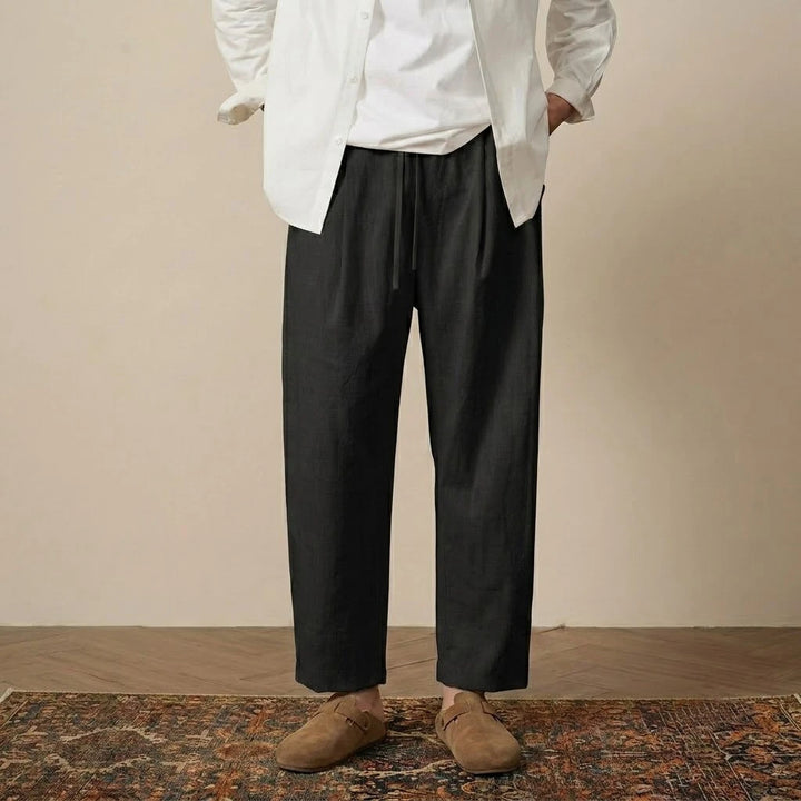 Mens Casual Cotton Harem Pants Breathable Solid Color Baggy Trousers Jogging Fitness Streetwear Work Sweatpants for Men Pants