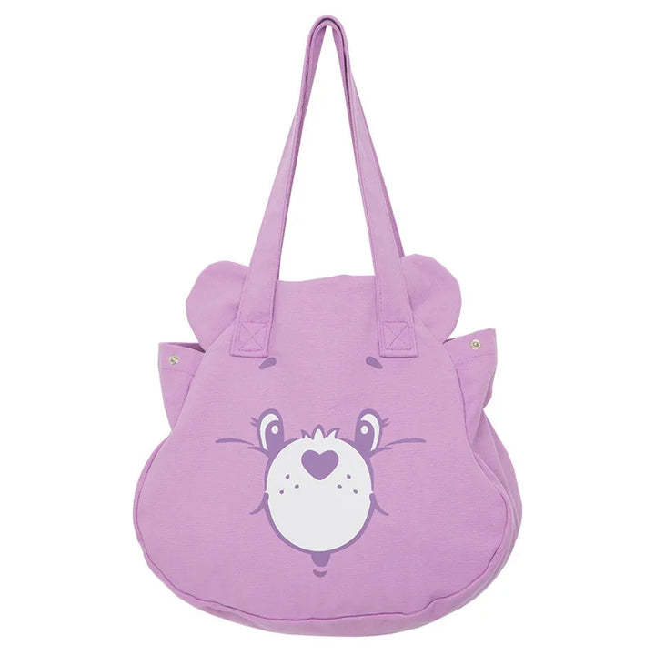 Personalised Tote Bag for Women, Girls Student Custom Your Name Canvas Shoulder Bag, Cute Bear Crossbody Hand Bags, Casual Tote