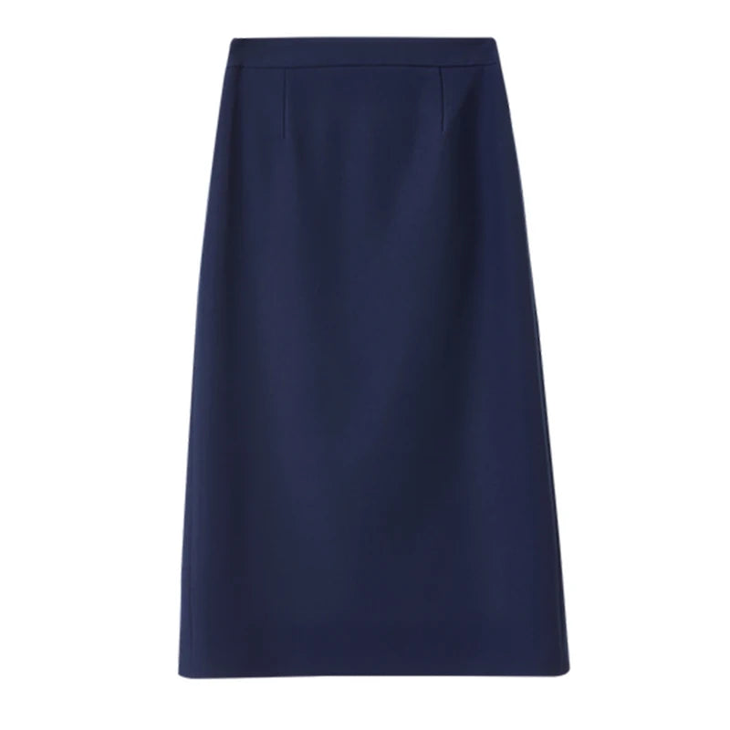 SENTUBILA Straight Skirt For Woman 2026 Autumn Solid Pleated Midi Skirt Back Slit Design Simple Women&