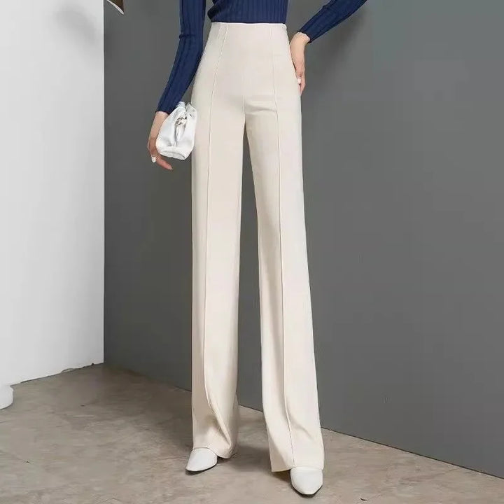 High Waist Khaki Suit Wide Leg Women&
