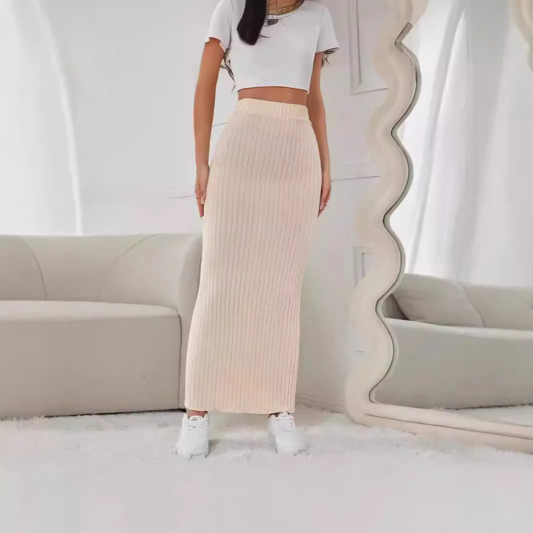 Sexy Bodycon Pencil Skirt High Waist Elastic Waist Spring Summer Casual Midi Skirts Women Fashion