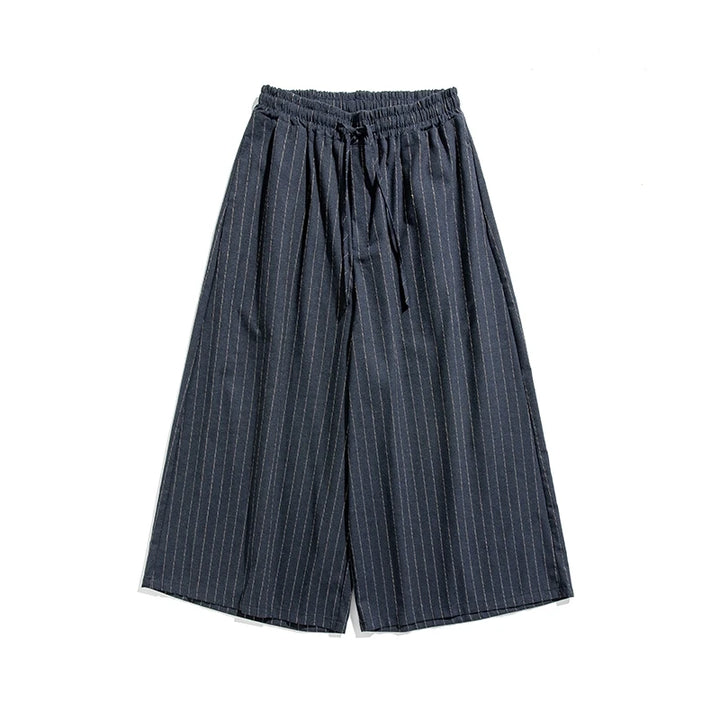 Cotton Linen Men’s Loose Wide Leg Pants Stripe Casual Jogging Trousers Men Harem Pants Fashion Japanese Streetwear Plus Size 5X