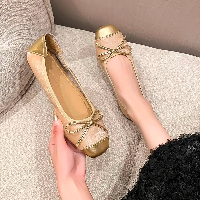 Flat French Ballet Shoes for Women 2026 Summer New Soft Sole Slip-On Lazy Shoes