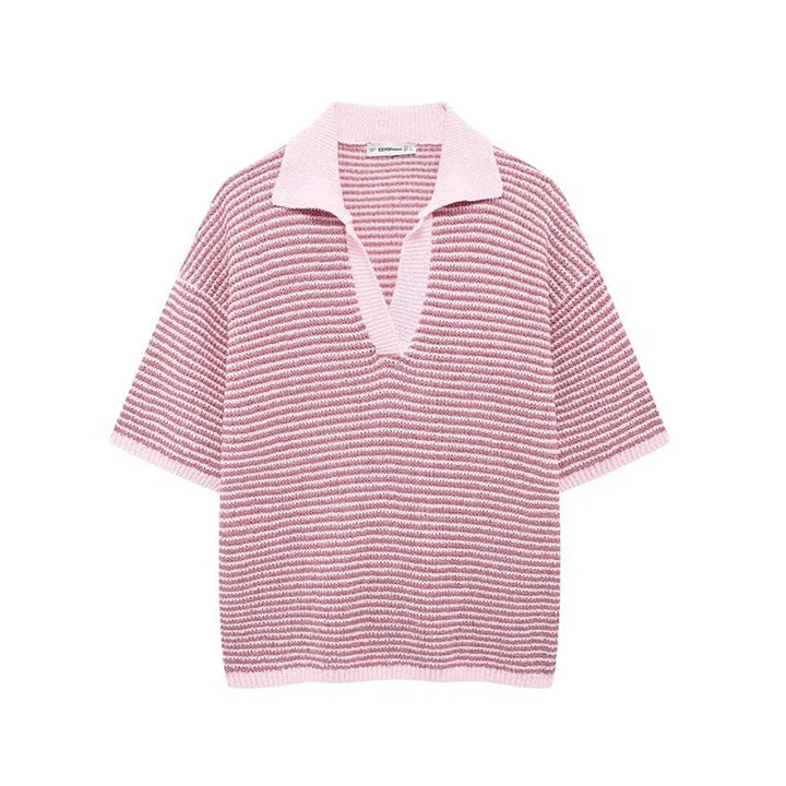 Willshela Women Fashion Two Piece Set Striped Lapel Neck Shirt &amp; Elastic Waist Shorts Chic Lady Women Shorts Sets