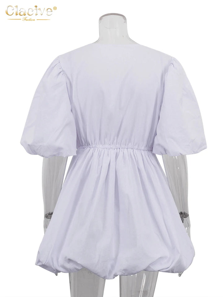 Clacive Summer Loose White Cotton Women&