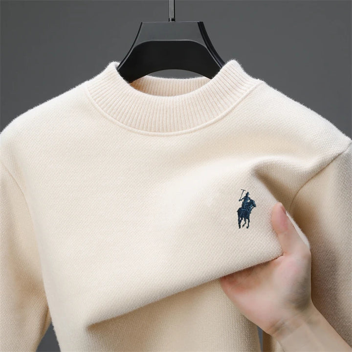Luxury brand embroidered sweater men designer new round neck casual top winter plush thick warm knit pullover fashion men&
