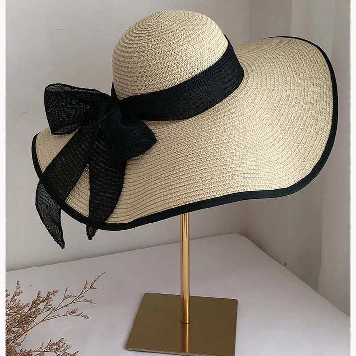 Wide Brim Straw Hat Women Summer Large Floppy Beach Cap Foldable outdoor protection sun hat travel vacation beach hat sombrero