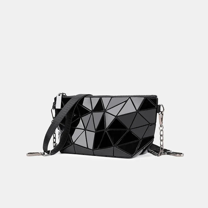 Women Chain Shoulder Bag for Women 2024 Luminous Geometric Messenger Bags Plain Folding Crossbody Bags Clutch Evening Bag Bolso