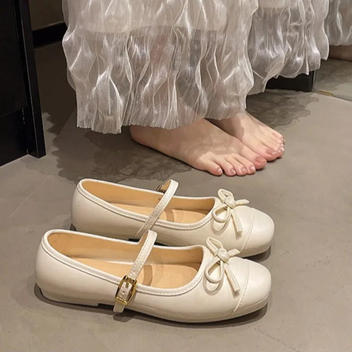French Style Mary Jane Flats Knot Soft Bottom Fashion Single Shoes for Woman Spring Summer New Korean Version Women&