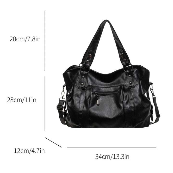 Women Vintage Soft Leather Tote Bag Large Capacity Handbag Designer Retro Casual Shoulder Crossbody Bags for Daily Work Commuter