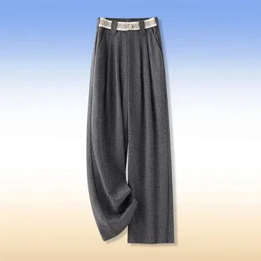 Women Linen Wide Leg Pants High Waist Narrow Straight Loose Casual Summer Trousers