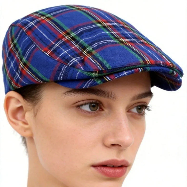 Classic British Plaid Newsboy Cap Fashion Cabbie Hat for Men Women Stylish Unisex Design Adjustable Flat Cap Hip Hop Berets