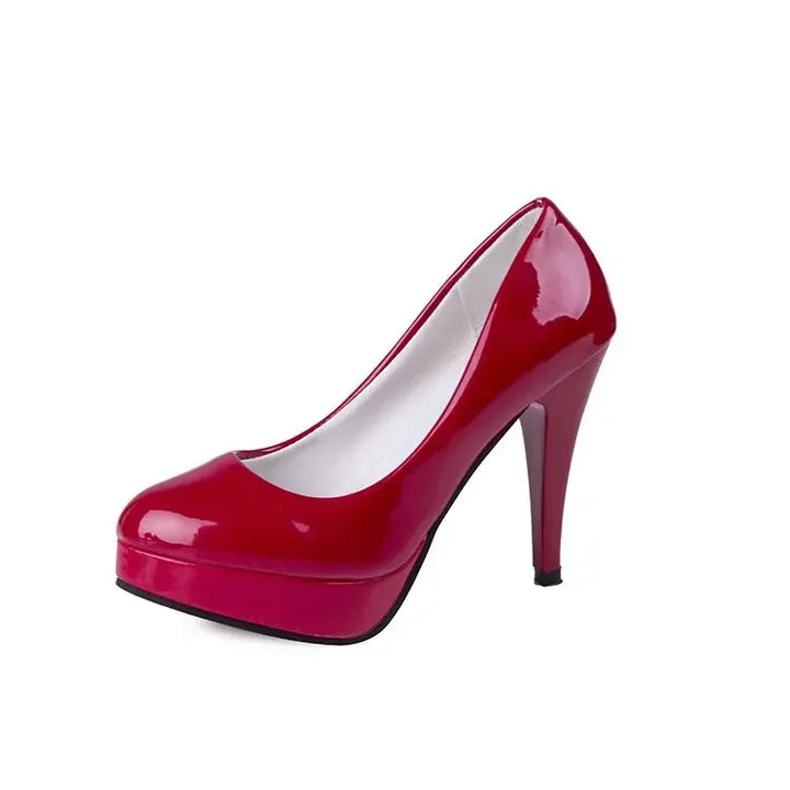 High Heels Shoes Women White Wedding Shoes Thick 10 CM Heels Fashion Party Pumps Footwear Black Red Round Zapatos De Mujer