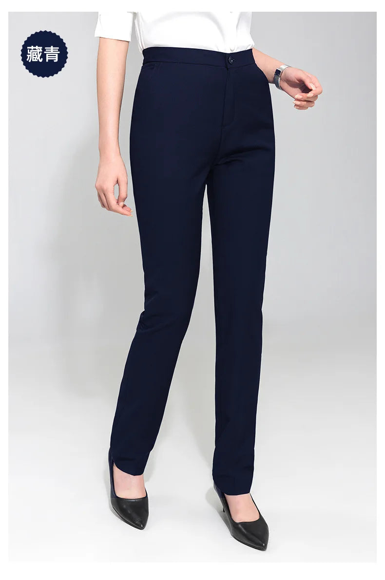 Fashion Office Wear Pants for Women Formal Pants Office Outfits Pencil Trousers Black Navy Casual Work Ladies Pants