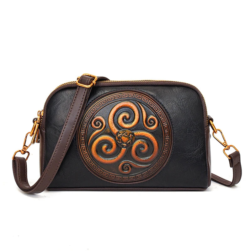 Retro Shoulder Bags for Women Small Bag Luxurious Designer Classic Double-layer Pocket 3D Embossed Diagonal Cross Bag Mom Purse