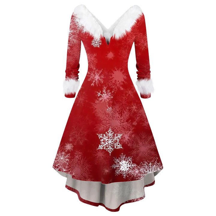 Christmas Dress Winter Ladies Christmas Printed Dress Party Dress Festive Vintage Casual Dress Christmas Day Atmosphere Clothing