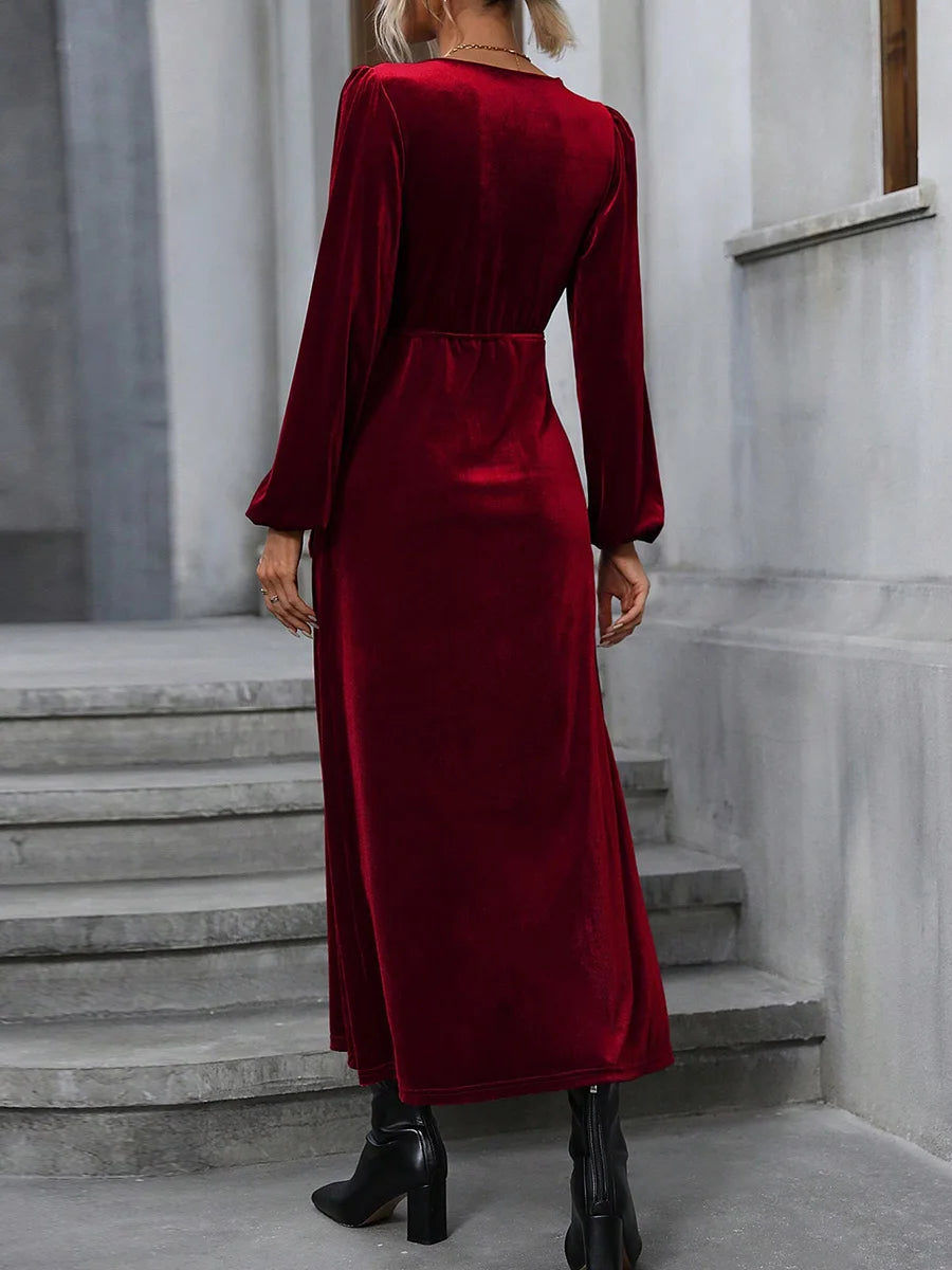 Women Velvet Maxi Dress Women&