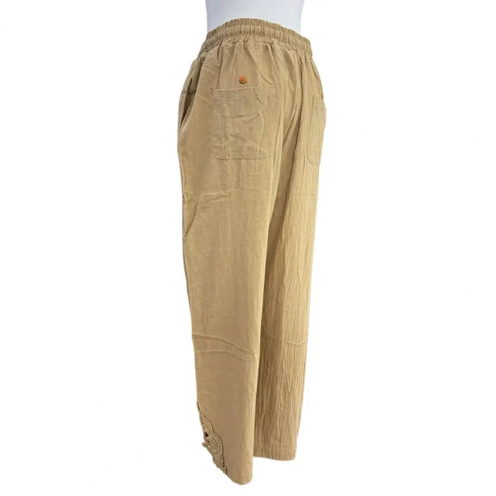 Women Pants Trousers Women’s High Waist Pants Adjustable Drawstring Waistband Trousers Loose Fit Summer Pants for Travel Work