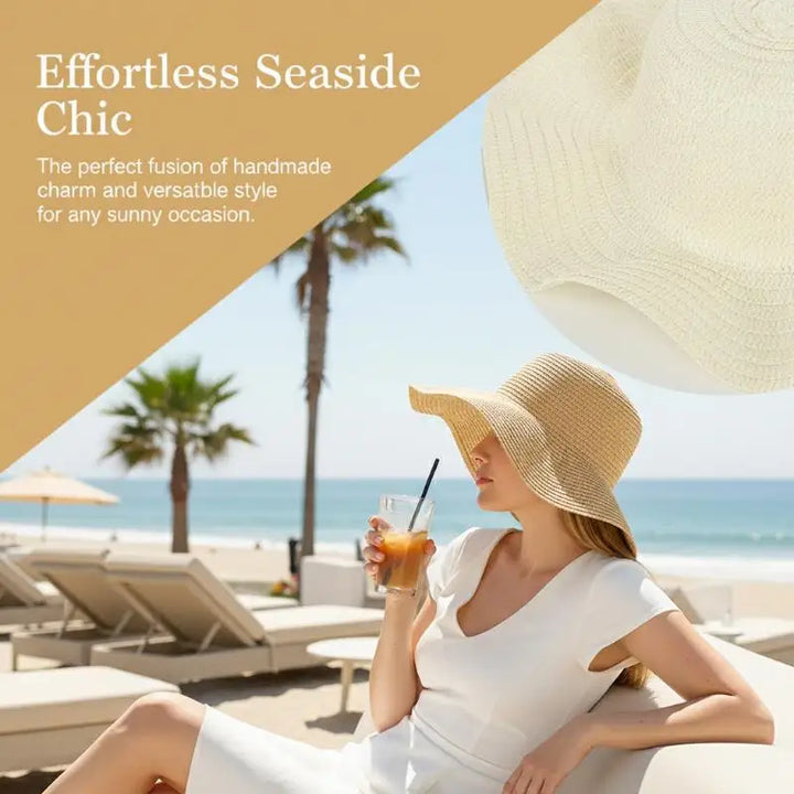 Wide Brim Straw Sun Hat for Women 2024 Wavy Edge Fashionable Design Perfect for Beach Seaside Vacation