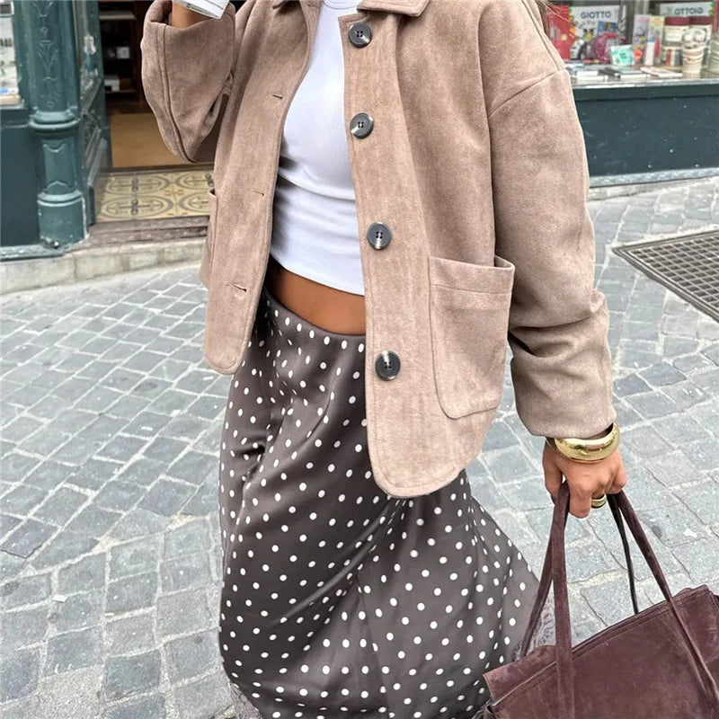 hirigin Women Elegant Lace Satin Spliced Midi Skirts Sexy Dots Print High Waist Retro Casual Straight Midi Skirts Y2K Streetwear