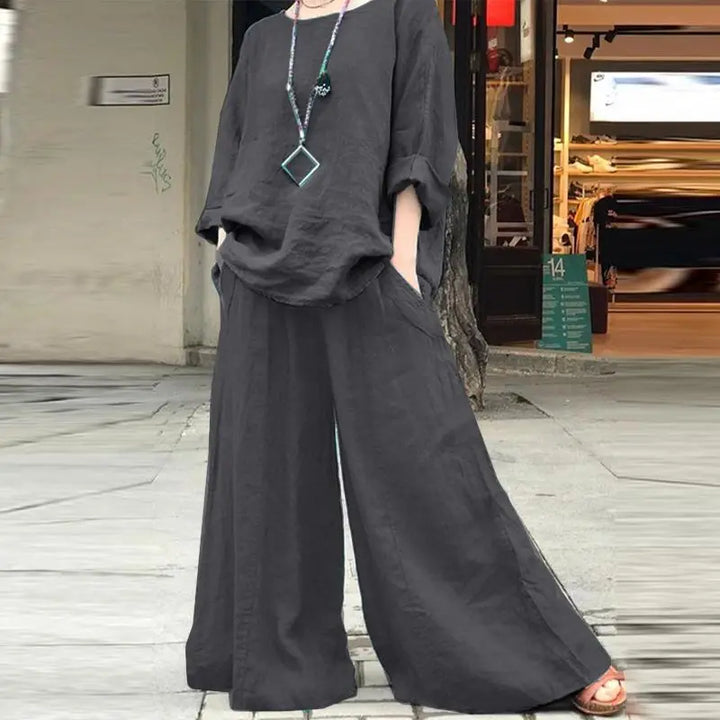 Casual Cotton Linen Set Women&