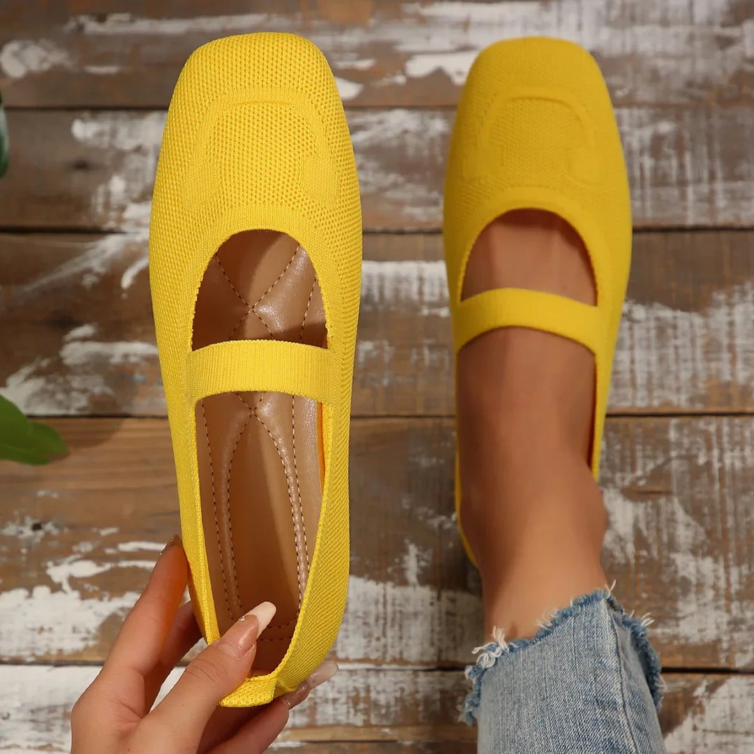 Women Flats Fashion Shallow Mouth Single Shoe Designer Square Toe Casual Flat Shoes Soft Comfortable Ballet Flat Shoes for Women