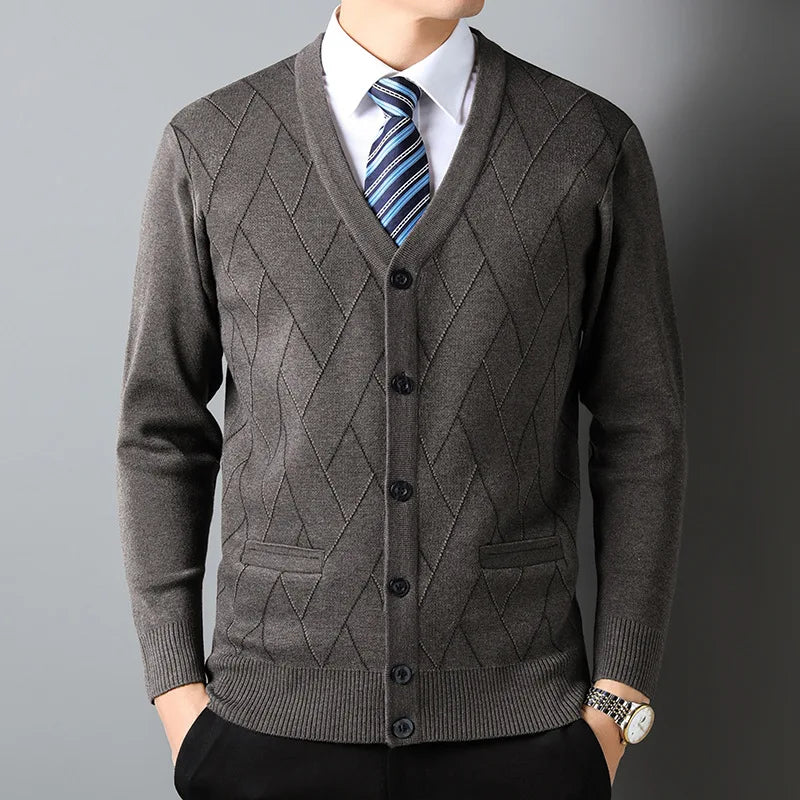 2026 Autumn and Winter Knitted Cardigan V-neck Sweater Jacket Casual Outerwear Long-sleeved Sweater