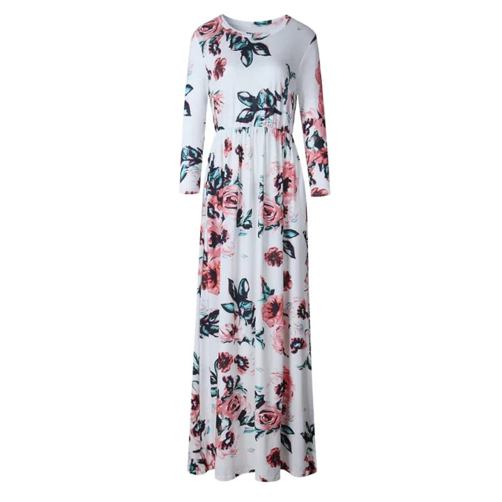 Summer Maxi Dress Women 2025 Pink Floral Print Boho Beach Dress Ladies Evening Party Long Dress Sundress Vestidos De Festa 3XL