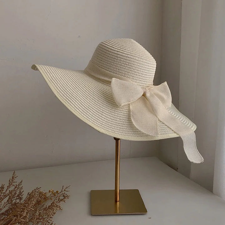Wide Brim Straw Hat Women Summer Large Floppy Beach Cap Foldable outdoor protection sun hat travel vacation beach hat sombrero