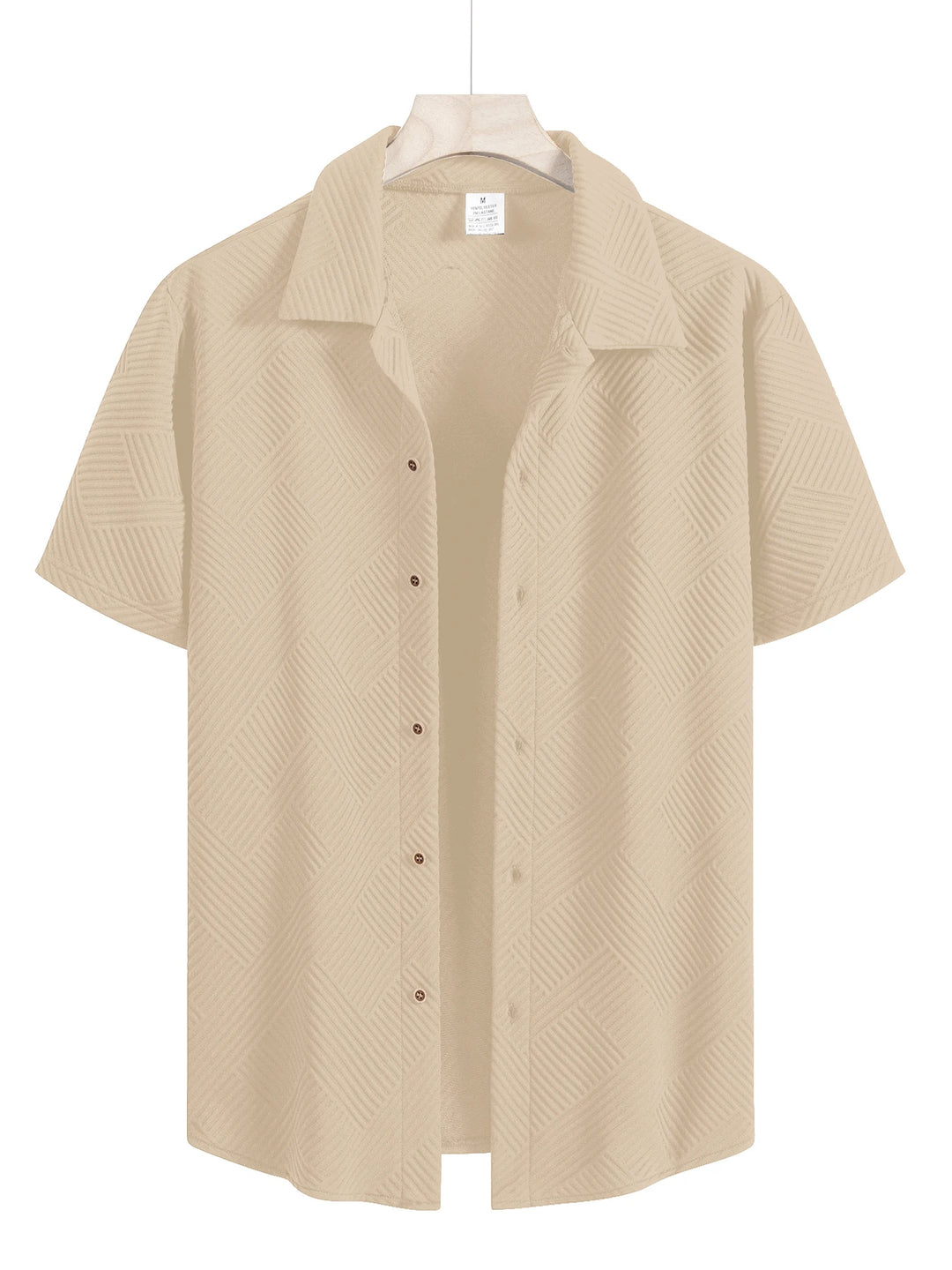 New Mens Short Sleeve T Shirts Trendy Breathable Solid Color Stand Up Collar Shirt Summer Loose Youth Basic Button T-shirt Top