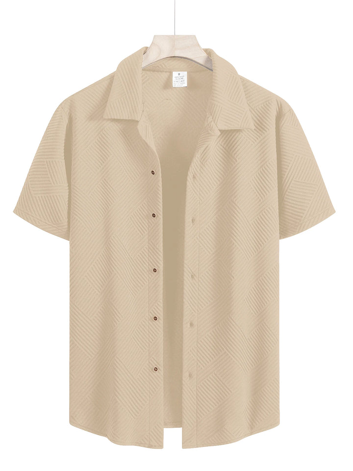New Mens Short Sleeve T Shirts Trendy Breathable Solid Color Stand Up Collar Shirt Summer Loose Youth Basic Button T-shirt Top