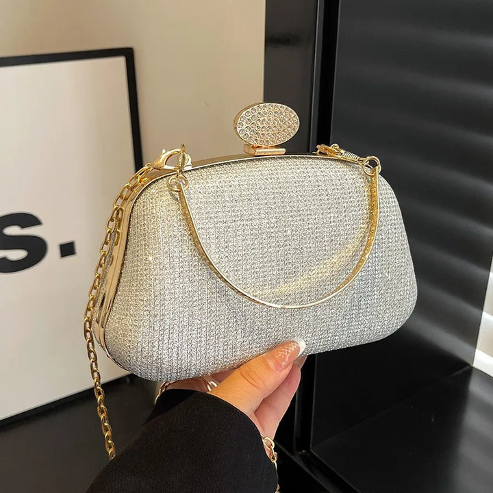 Chain Evening Bag Dinner Shoulder Bag for Women Handbag - Fashion Crossbody Bags Vintage Elegant Rhinestones Clutch Bag 2025 New