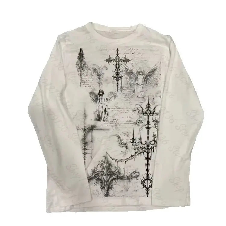 Woman Clothes for Women Emo Graphic Tees Y2k Tops Crop Top Women Women's Cropped Shoujo Girl Style 90s Clothes ropa para mujer