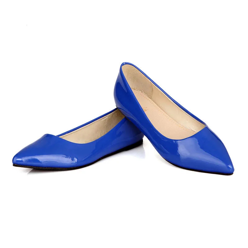 Comfortable Flat Woman Flats Spring Autumn Female Ballet Shoes Pointed Toe Red Nude Red Blue Casual Work Loafer Shoes Women