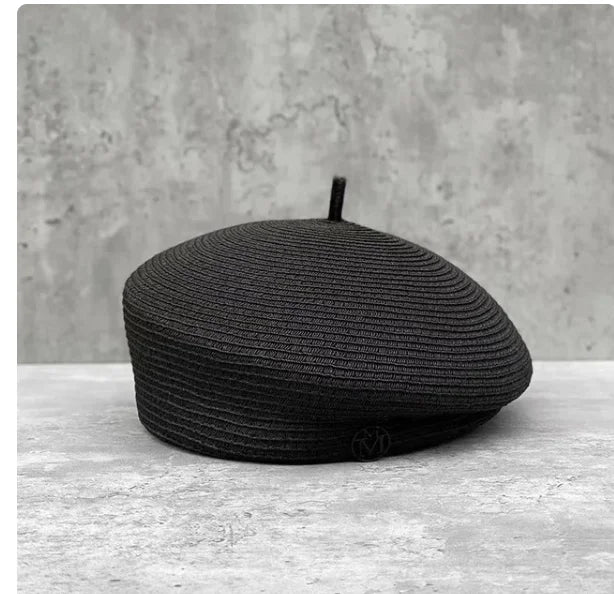 Fashion Summer Celebrity Elegant Stereotype Fine Straw Fedoras Letter Beret Women&