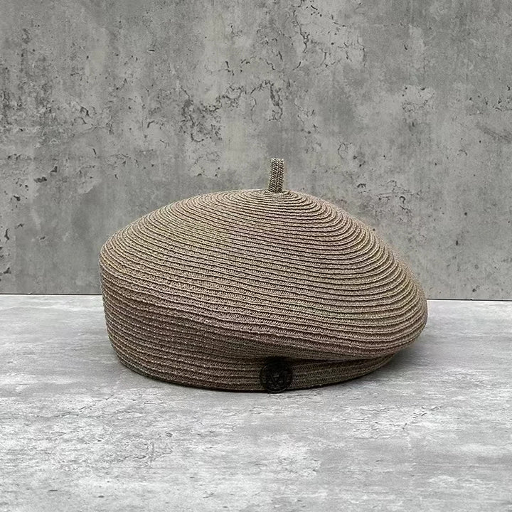 Fashion Summer Celebrity Elegant Stereotype Fine Straw Fedoras Letter Beret Women&