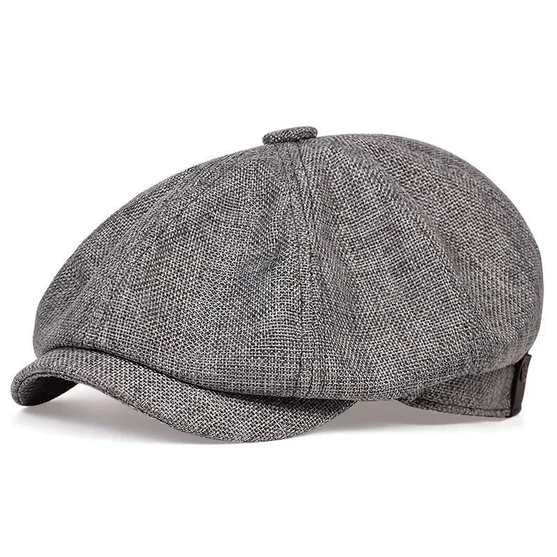 Newsboy Cap for Men Vintage Outfit Cabbage Cap Daily Casual Wear 8 Panel Octagonal Beret City Walk British Style Baker Boy Cap